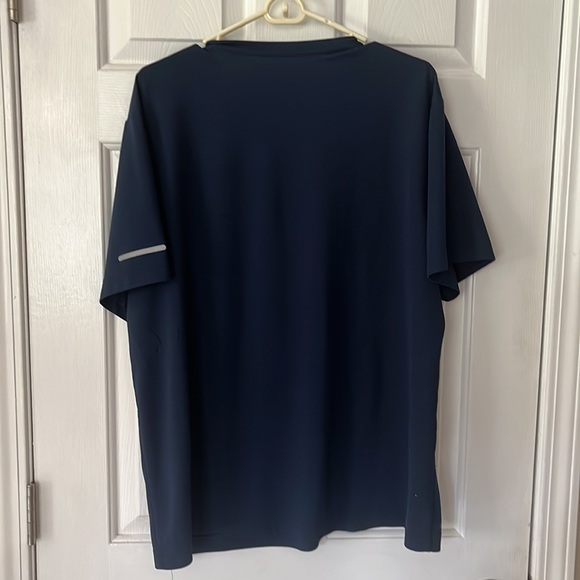 Men’s blue waffle knit polyester quick dry tee shirt - Picture 4 of 5
